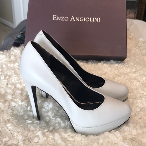 White platform heels. Enzo Angiolini. - Picture 3 of 4